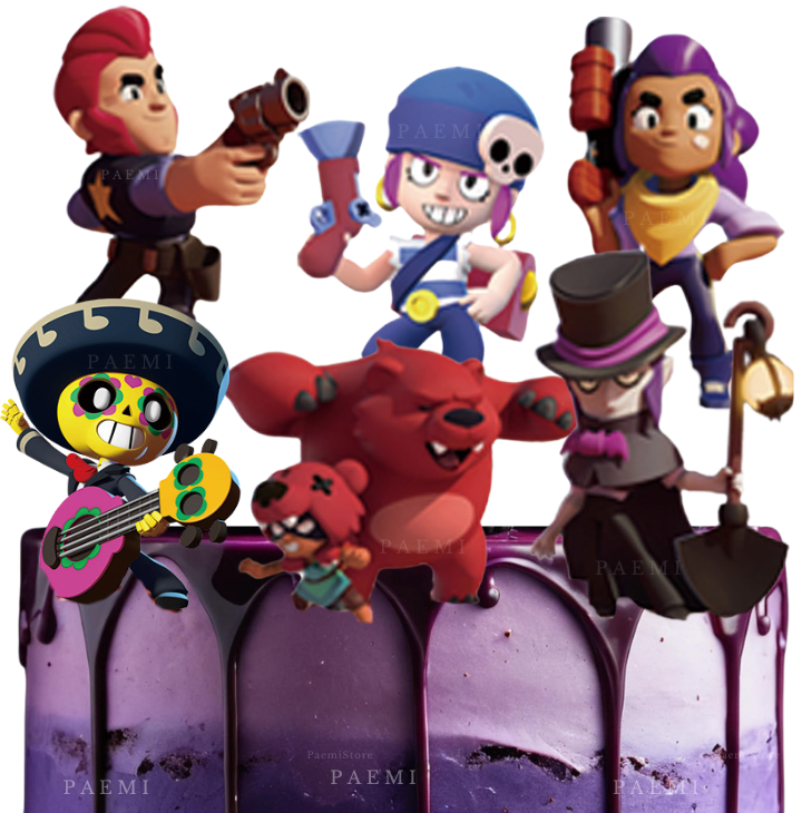 Toppery pikery Brawl Stars 6 szt. na tort babeczki muffinki