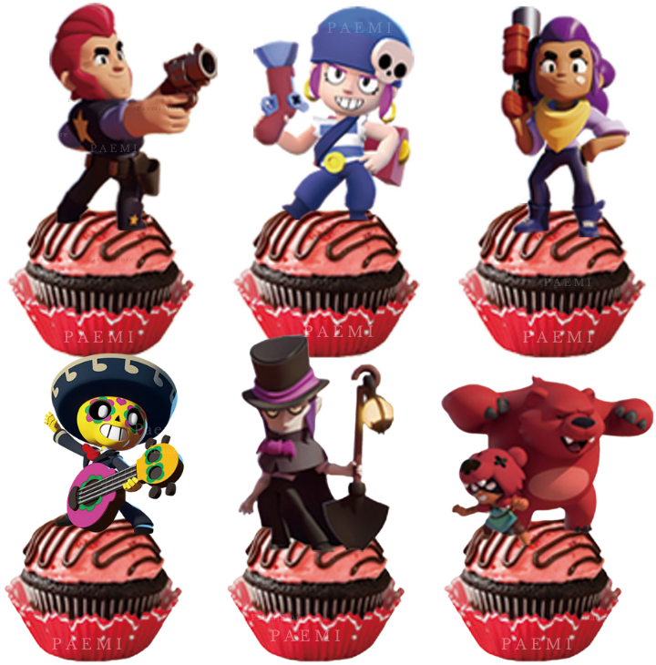 Toppery pikery Brawl Stars 24 szt. na tort babeczki muffinki
