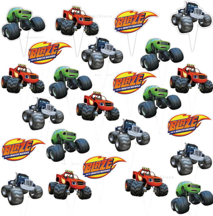 Toppery pikery Blaze i Mega Maszyny 24szt. auta monster truck