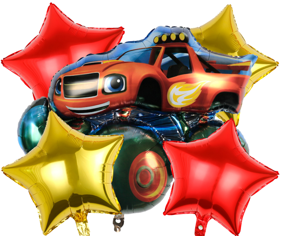Balony foliowe Blaze i Mega Maszyny 5el. auta monster truck
