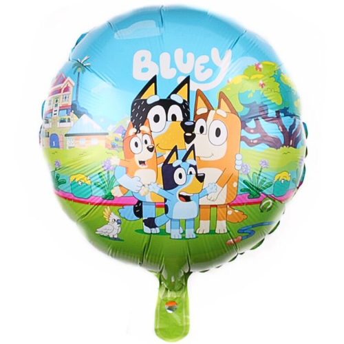 Balon foliowy pieski Bluey i Bingo 45cm okrągły dwustronny