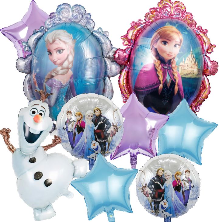 Balony foliowe Kraina Lodu Frozen Elsa Anna Olaf zestaw 9szt.