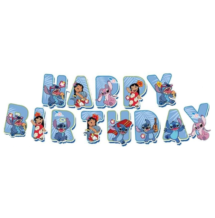 Girlanda Lilo & Stitch Sticz Angel napis baner „Happy Birthday” urodziny dekoracja