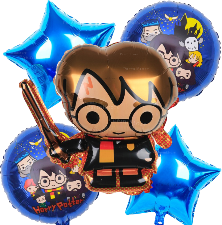 Balony foliowe Harry Potter 5szt. zestaw urodziny Hogwart