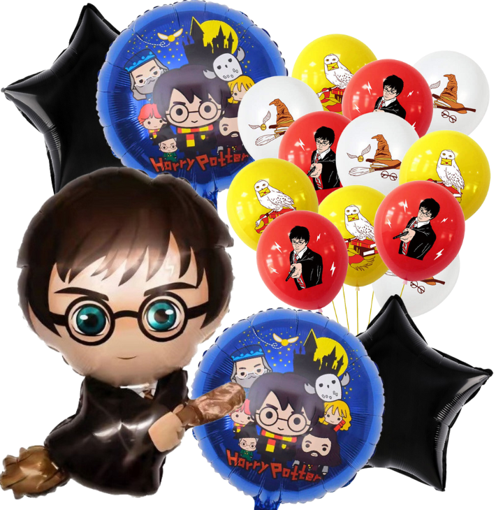 Balony foliowe i lateksowe Harry Potter 17szt. zestaw urodziny Hogwart