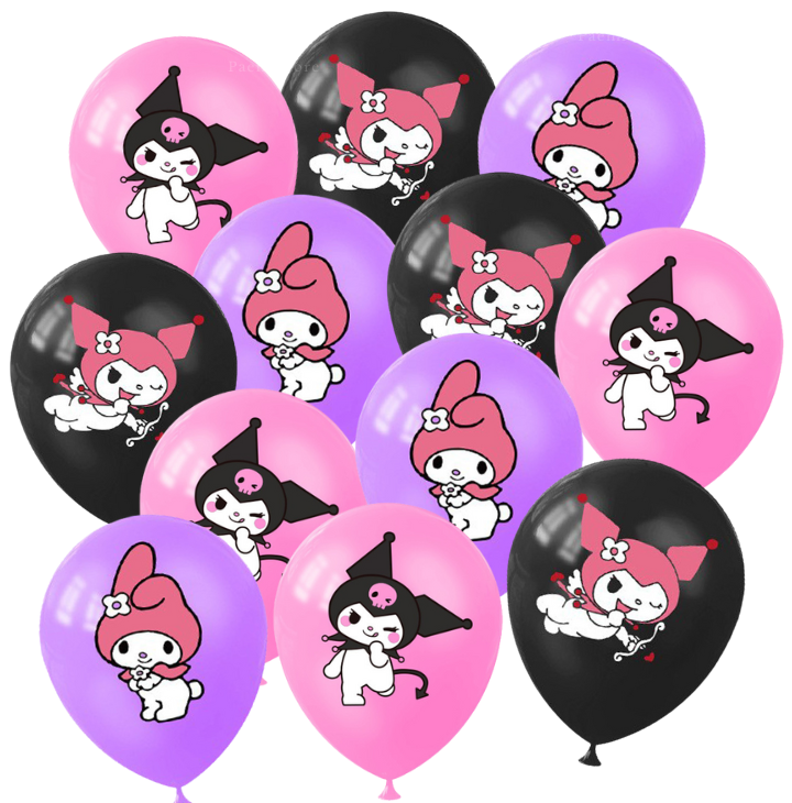 Balony lateksowe Kuromi zestaw 12szt. Sanrio