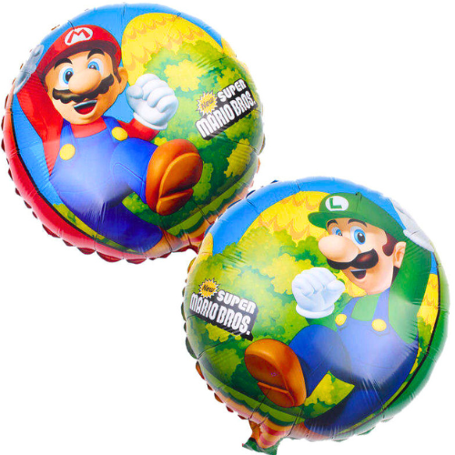Balon foliowy Mario Luigi 45cm okrągły dwustronny