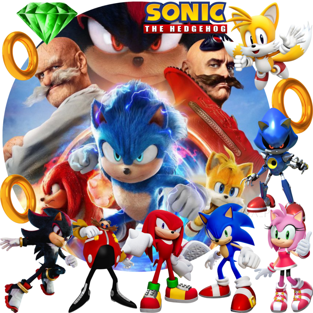 Opłatek na tort Sonic 13el. the Hedgehog Knuckles Tails
