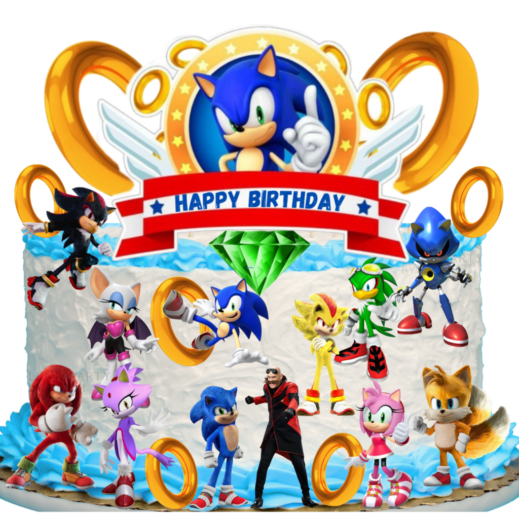 Opłatek na tort Sonic 18el. the Hedgehog Knuckles Tails