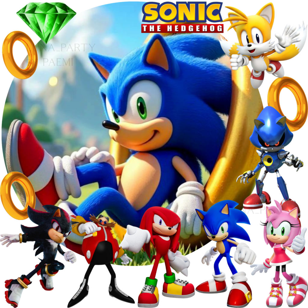 Opłatek na tort Sonic 13el. the Hedgehog Knuckles Tails