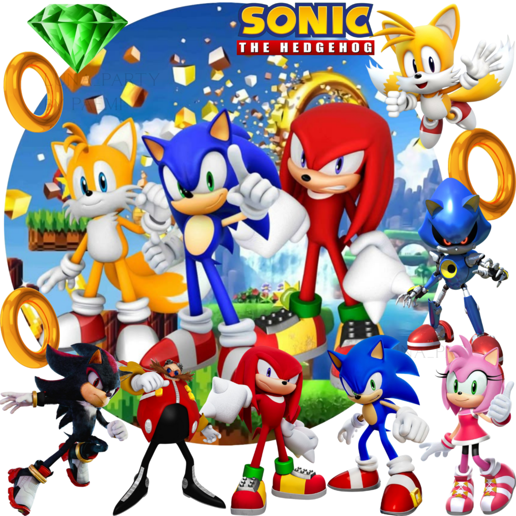 Opłatek na tort Sonic 13el. the Hedgehog Knuckles Tails