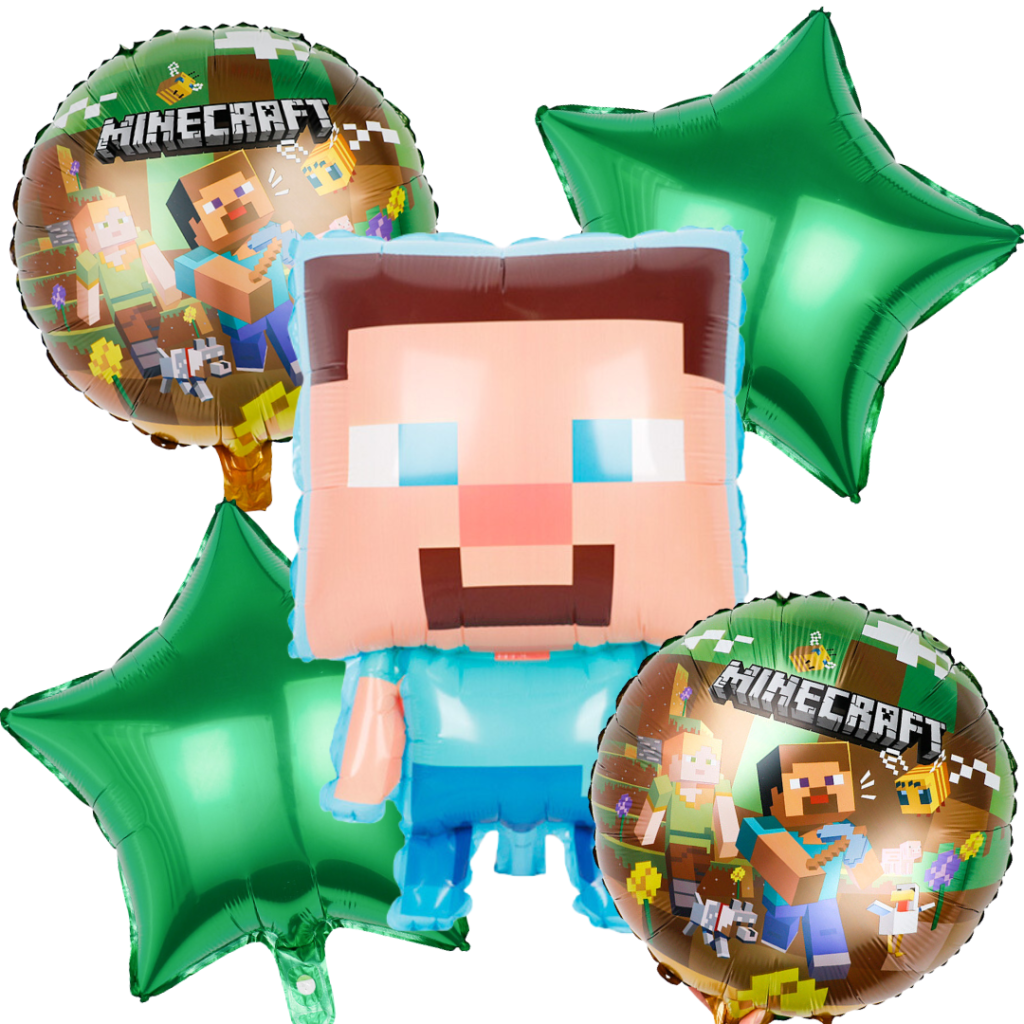 Zestaw urodzinowy Minecraft 26el. balony foliowe lateksowe girlanda obrus pikery topper na tort urodziny