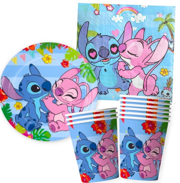 Kubki talerzyki serwetki Lilo & Stitch zestaw 40el. urodziny Sticz