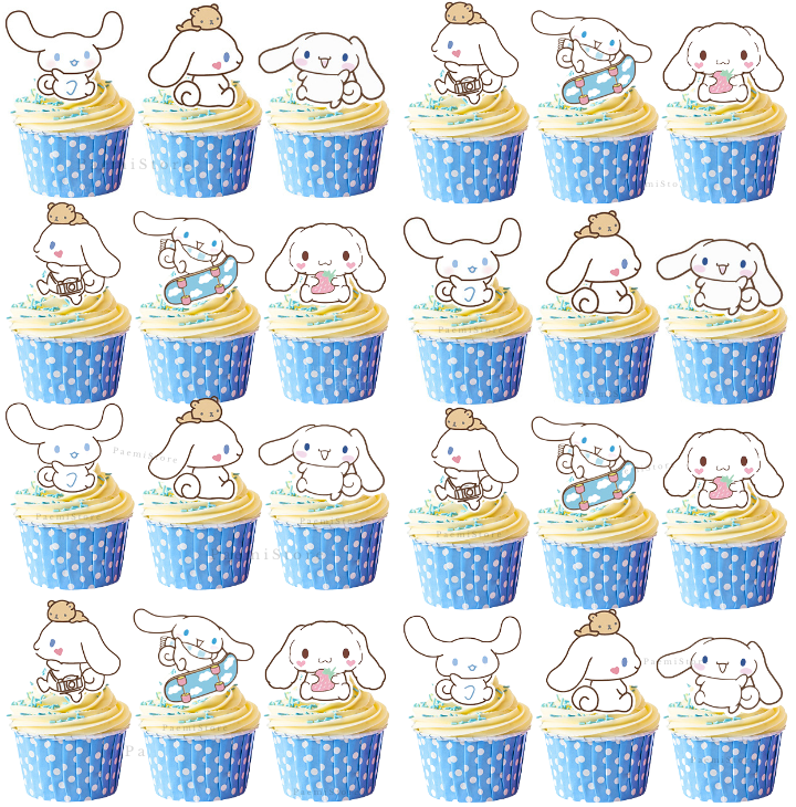 Toppery pikery Cinnamoroll 24szt. na tort babeczki muffinki Sanrio