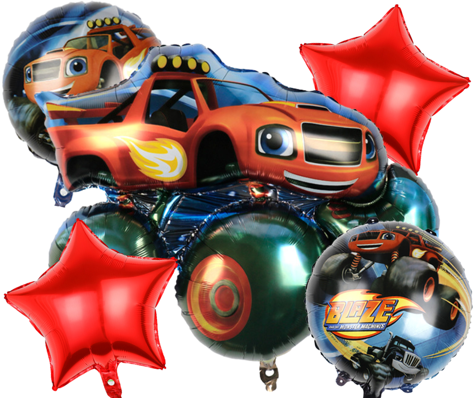 Balony foliowe Blaze i Mega Maszyny 5el. auta monster truck