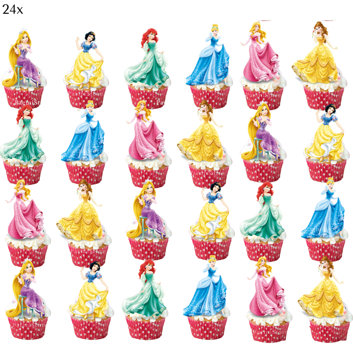 Toppery pikery Księżniczki Disney Princess 24szt. na tort babeczki muffinki