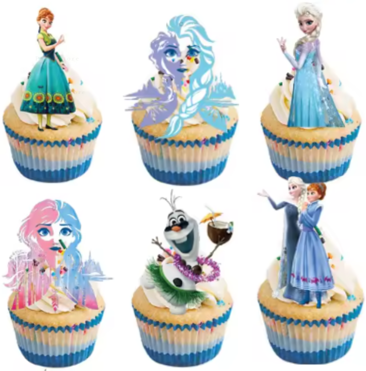 Toppery pikery Kraina Lodu Frozen Elsa Olaf 6szt. na tort babeczki muffinki