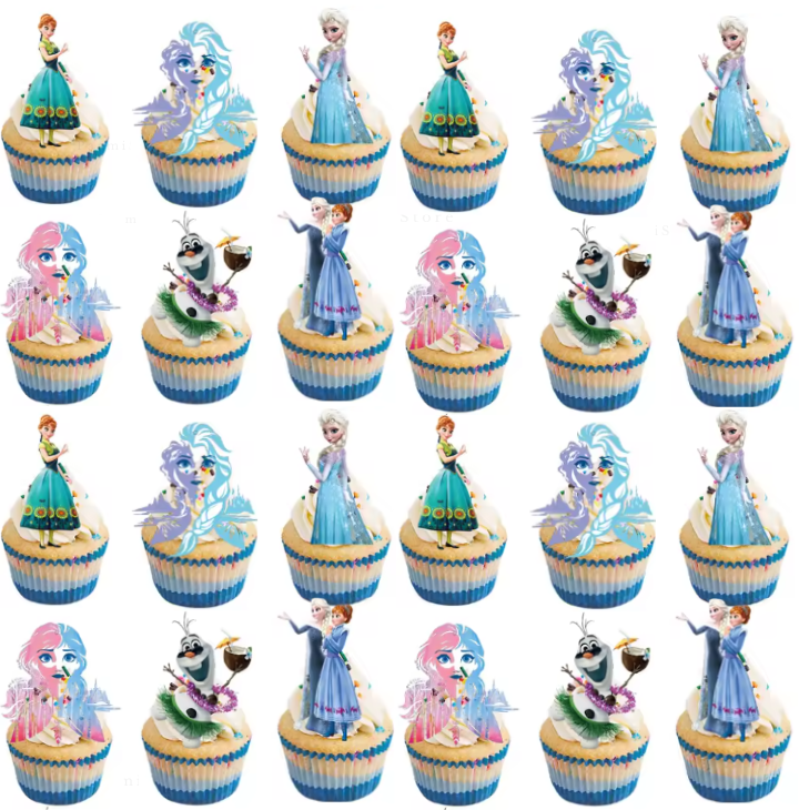 Toppery pikery Kraina Lodu Frozen Elsa Olaf 6szt. na tort babeczki muffinki