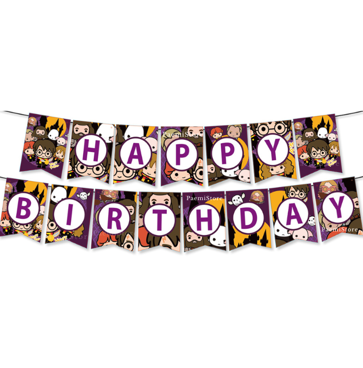 Girlanda urodzinowa Harry Potter napis baner „Happy Birthday” urodziny dekoracja