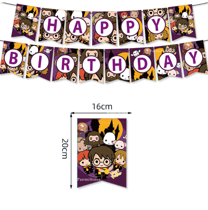 Girlanda urodzinowa Harry Potter napis baner „Happy Birthday” urodziny dekoracja