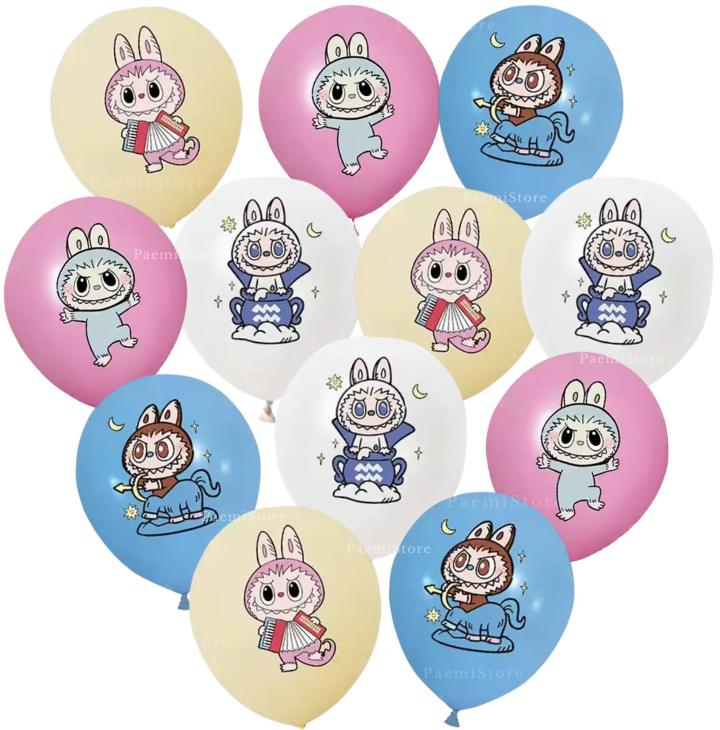 Balony lateksowe Labubu 12szt. monster urodziny dekoracja