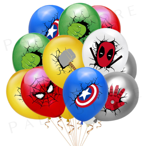 Balony lateksowe Avengers Marvel Spiderman Spidey Hulk Kapitan Ameryka Iron Man – zestaw 12 szt.