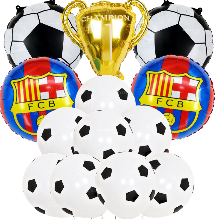 Balony foliowe i lateksowe FC Barcelona zestaw 13 szt. Barca FCB piłka nożna