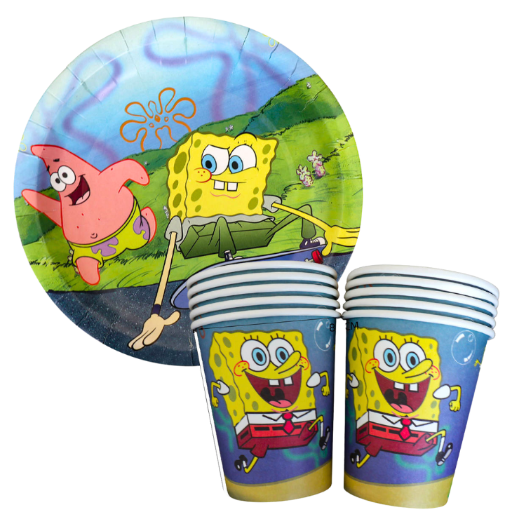 Kubki talerzyki Spongebob zestaw 20szt.