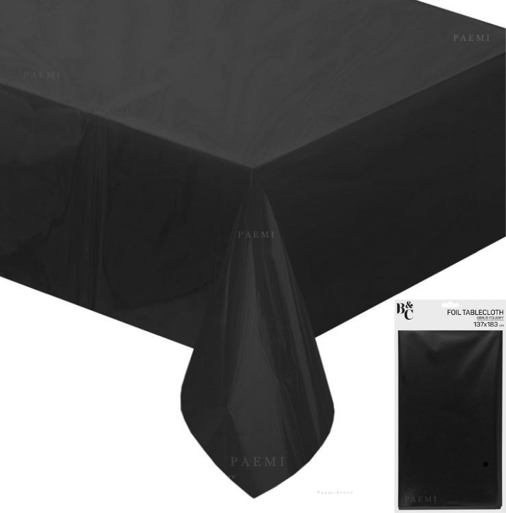 Obrus foliowy czarny 183x137cm urodziny dekoracja