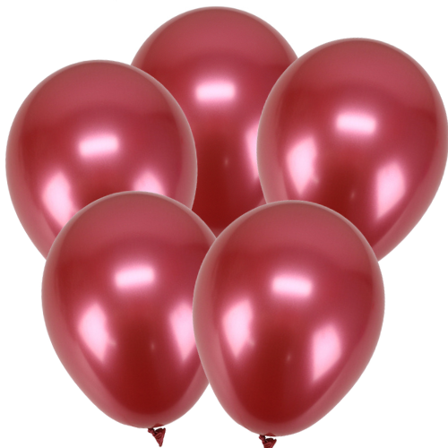Balon lateksowe metaliczne czerwone 5szt. gumowe 30cm