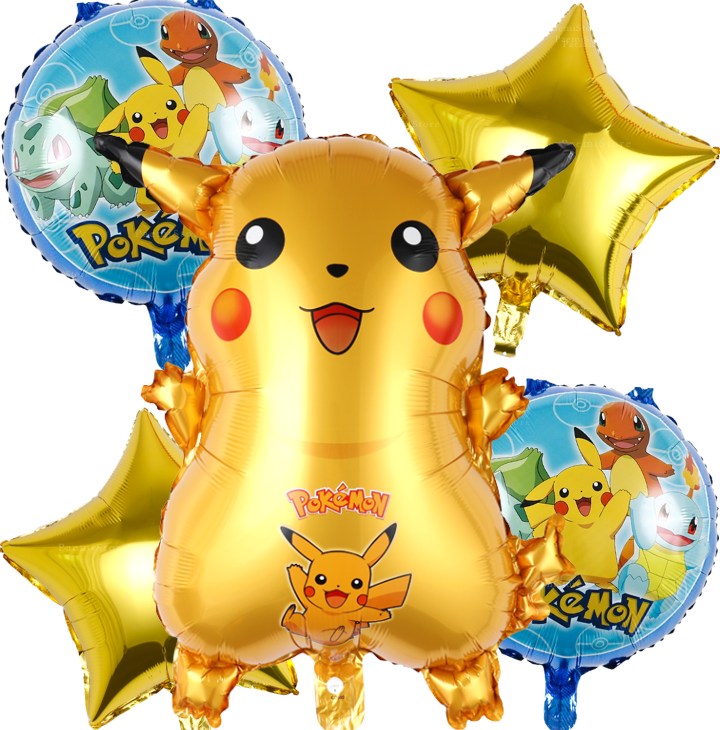 Balony foliowe Pokemon Go Pikachu dekoracja zestaw 5 szt.
