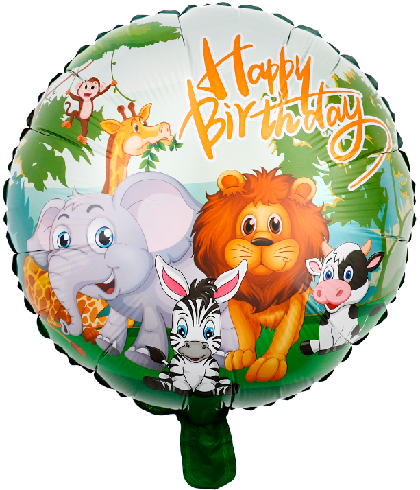 Balony foliowe Zwierzęta Safari 1szt. okrągły dwustronny 45 cm urodziny dekoracja