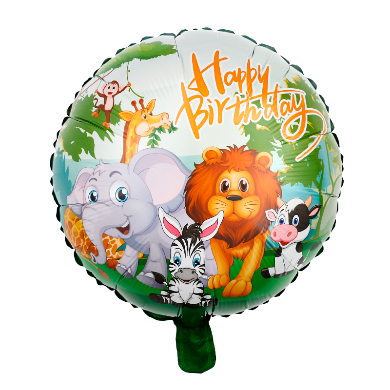 Balony foliowe Zwierzęta Safari 1szt. okrągły dwustronny 45 cm urodziny dekoracja
