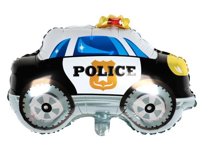 Balon foliowy Policja Radiowóz 1szt. urodziny dekoracja