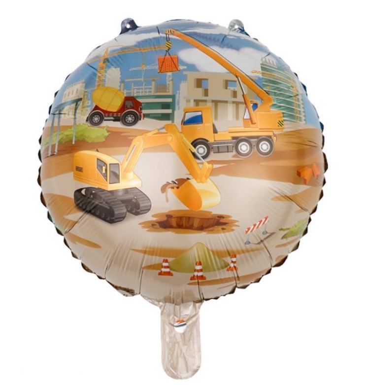 Balon foliowy Pojazdy Budowlane 1szt. urodziny dekoracja