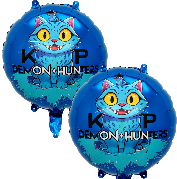 Balon foliowy K-pop Demon Hunters 45cm okrągły dwustronny Huntrix Saja Boys
