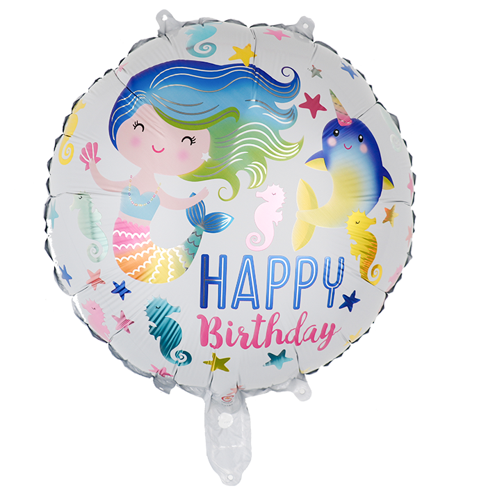Balon foliowy Syrenka okrągły dwustronny urodziny dekoracja 1szt.