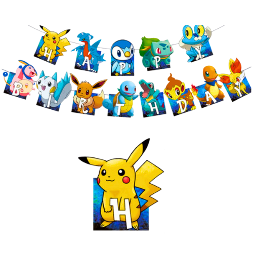 Girlanda Pokemon Go urodziny Pikachu Pokeball dekoracja