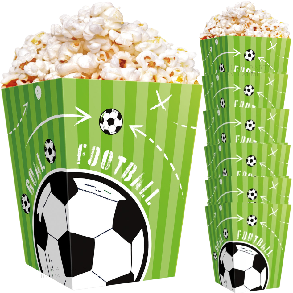 Pudełka na przekąski popcorn chipsy 6szt. piłka nożna