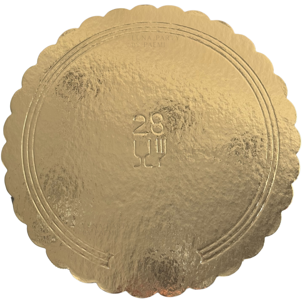 Podkład pod tort okrągły 28cm złoty gruby