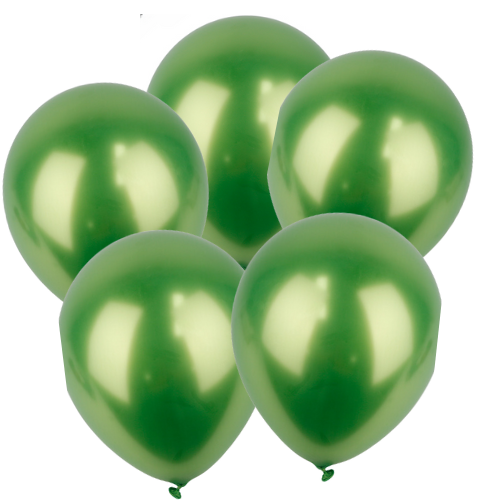 Balon lateksowe metaliczne zielone 5szt. gumowe