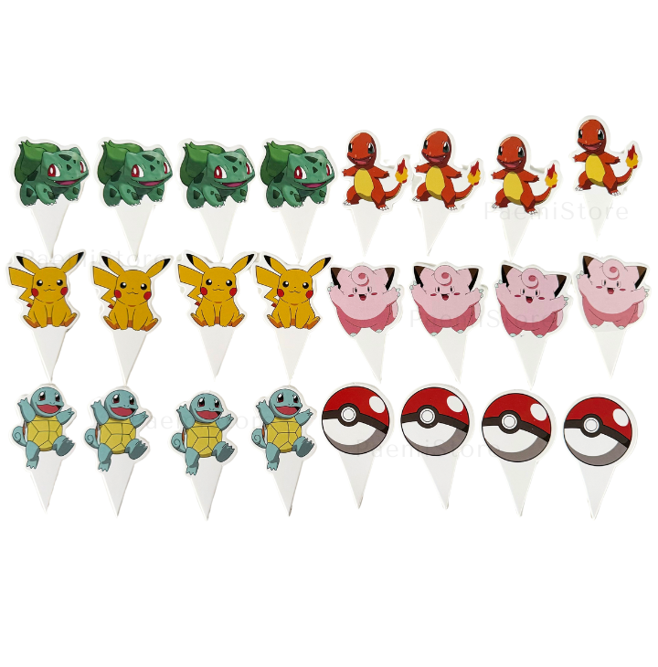 Toppery pikery Pokemon Go zestaw 24szt. Pokeball Pikachu Squirtle Bulbasaur