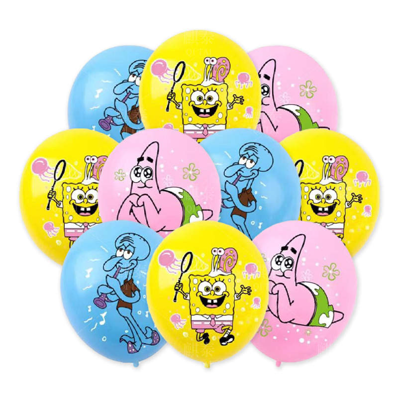Balony lateksowe Spongebob 12szt. urodziny dekoracja