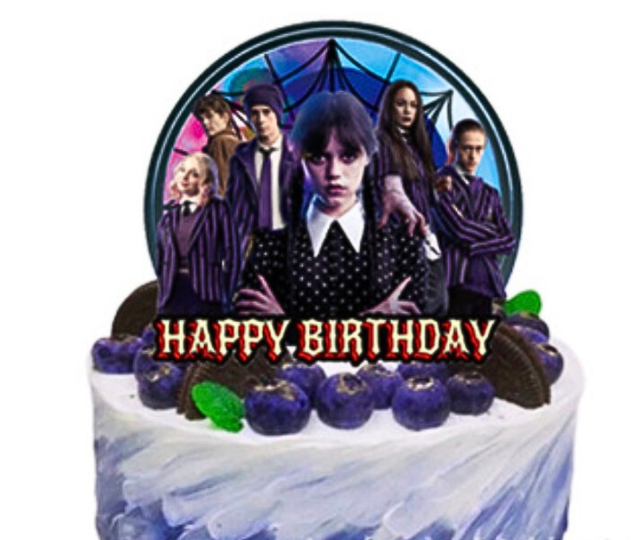 Topper na tort Wednesday Addams urodziny dekoracja