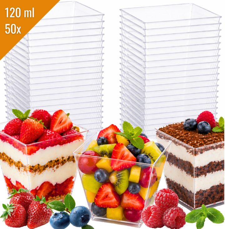Pucharki do deserków 120ml pojemniki 50szt.