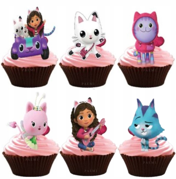 Toppery pikery Koci Domek Gabi 6szt. na tort babeczki muffinki urodziny dekoracja