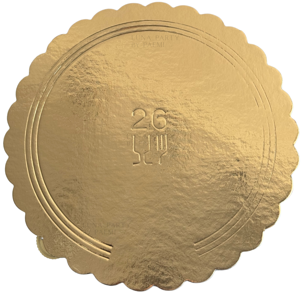 Podkład pod tort okrągły 26cm złoty gruby