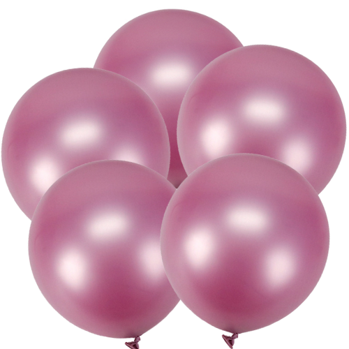 Balon lateksowe metaliczne różowe 5szt. gumowe 30cm