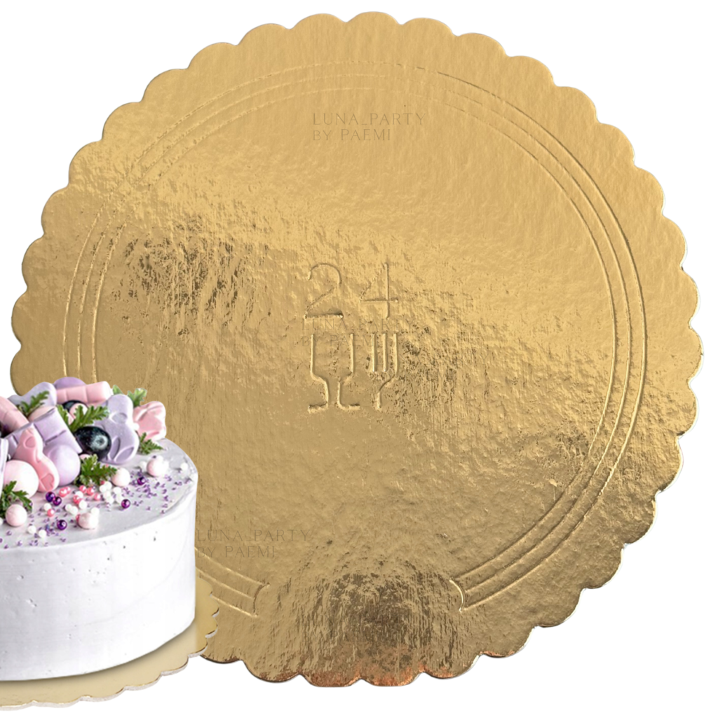 Podkład pod tort okrągły 24cm złoty gruby