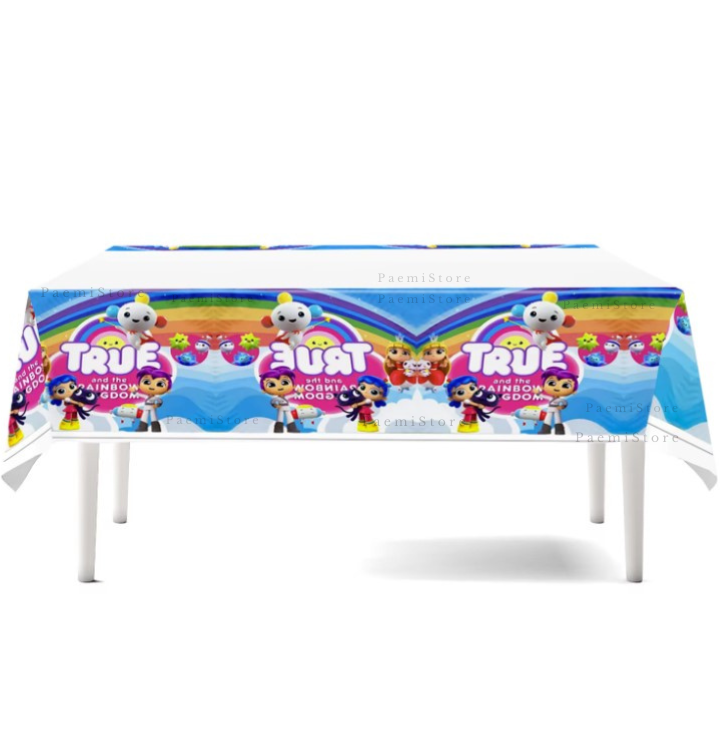 Obrus True i Tęczowe Królestwo 105x175cm urodziny dekoracja